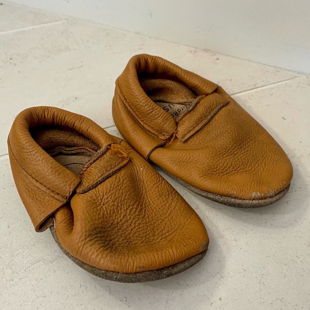Brown Leather Baby Moccasins